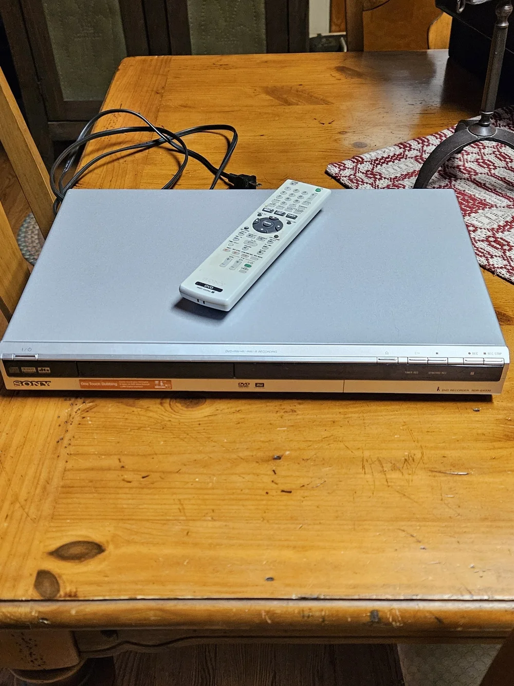 Sony Silver DVD Player And Recorder with Remote